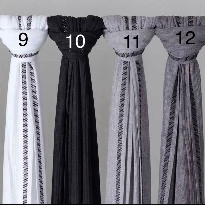 Comfort Roma Kuwaiti Rhinestone Hijab – Premium Crinkle Scarf