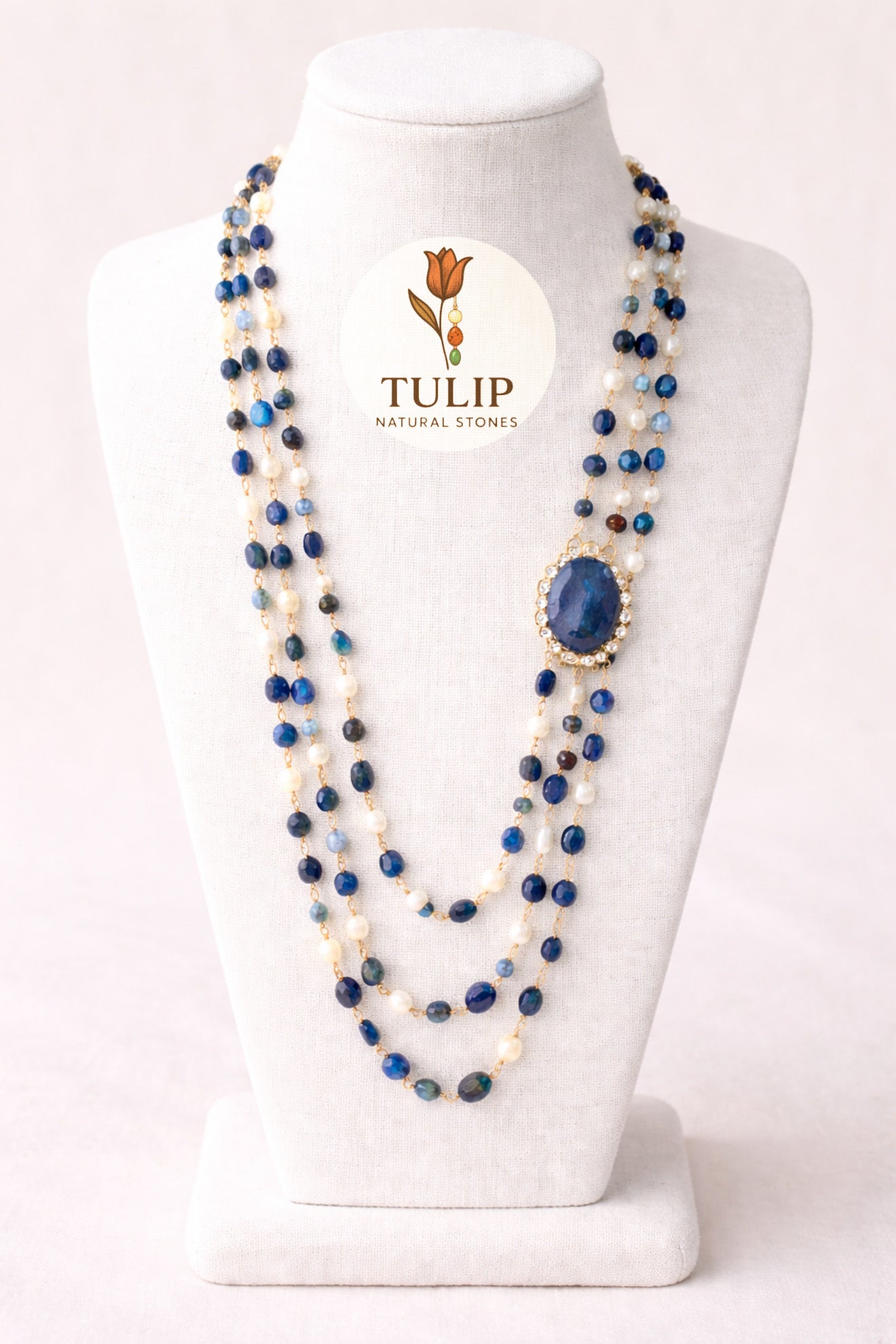 Lapis & Natural Pearl