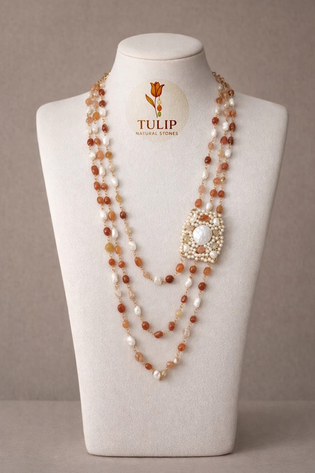 Agate & Natural Pearl