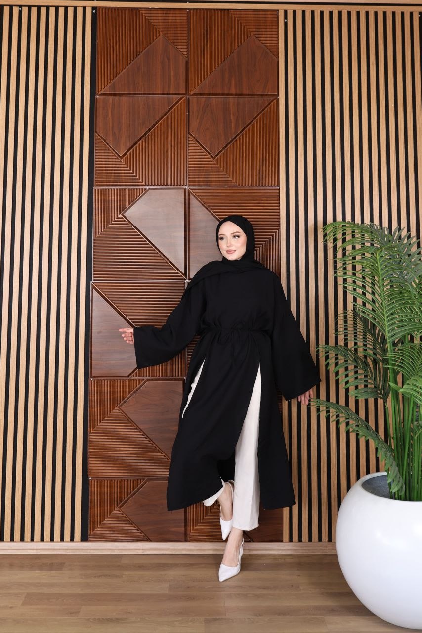 Black Modal Longline Modest Tunic