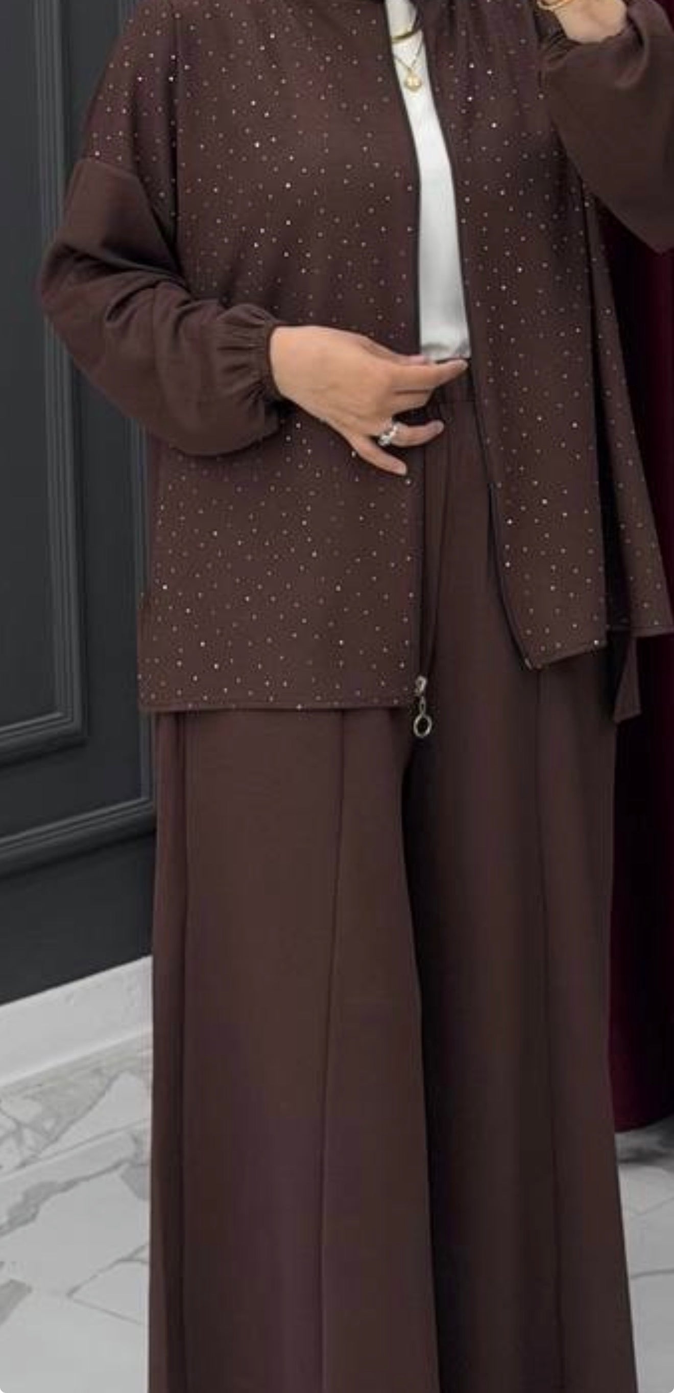 Yusra Embellished Two-Piece Modest Set