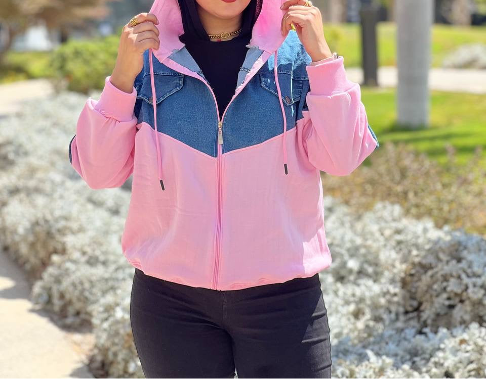 Winter Milton Cotton Jacket with Denim Details