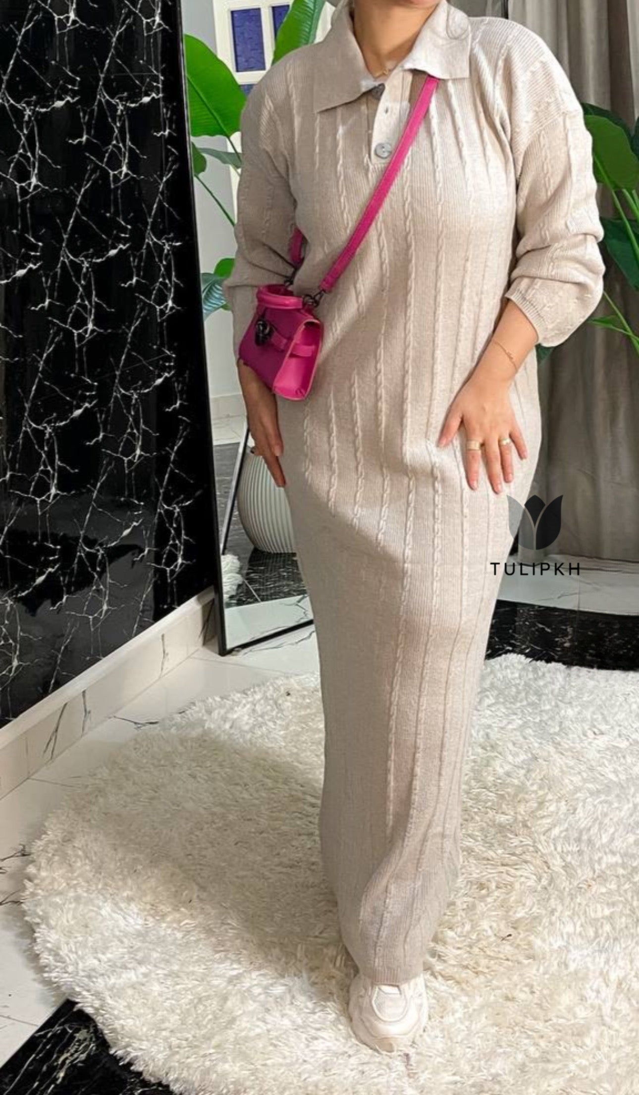 Knit Polo Maxi Dress