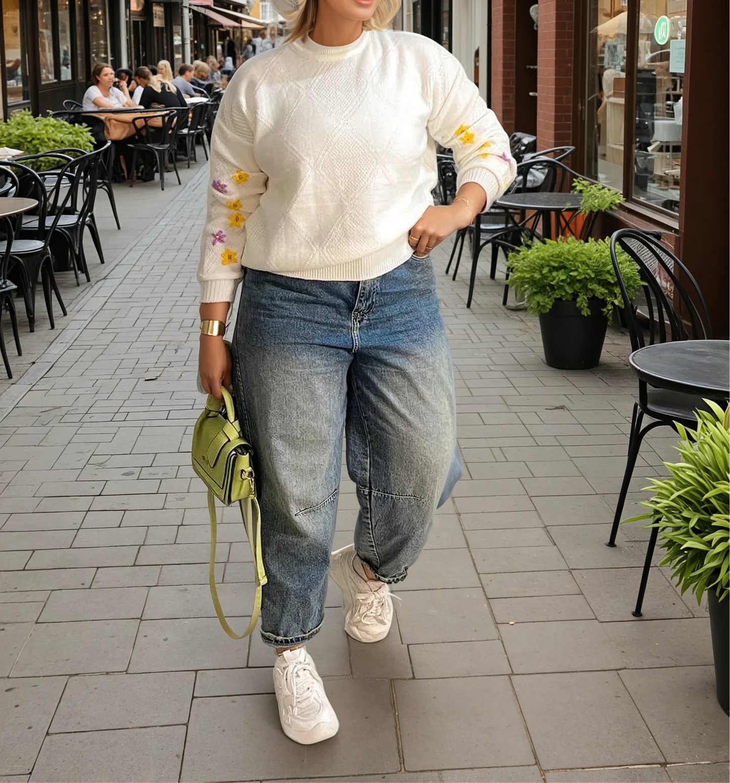Knit Embroidered One-Size Top