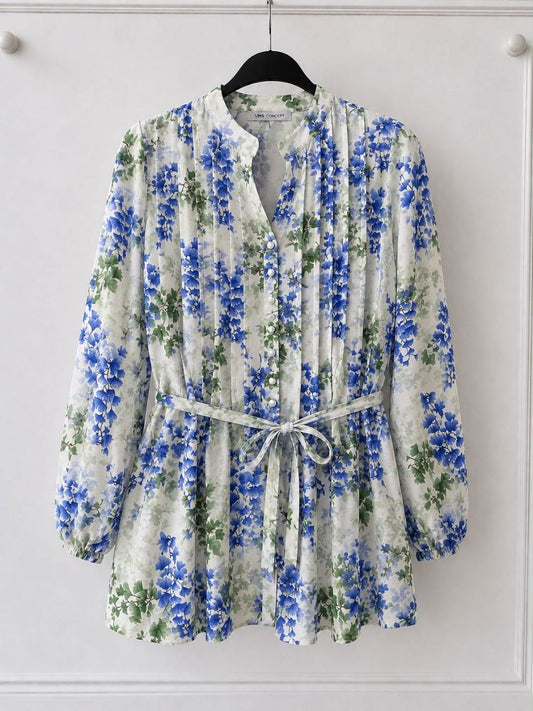 Blue Floral Blouse