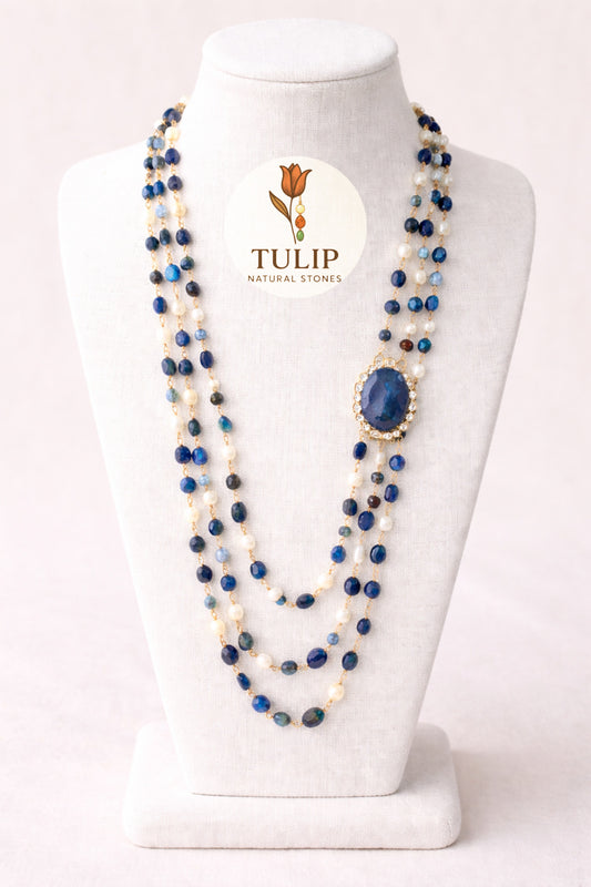 Lapis & Natural Pearl
