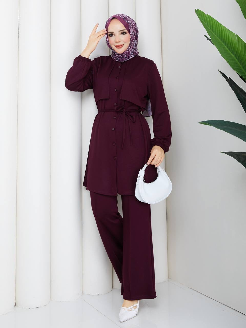 Amira Belted Modal Two-Piece Modest Set