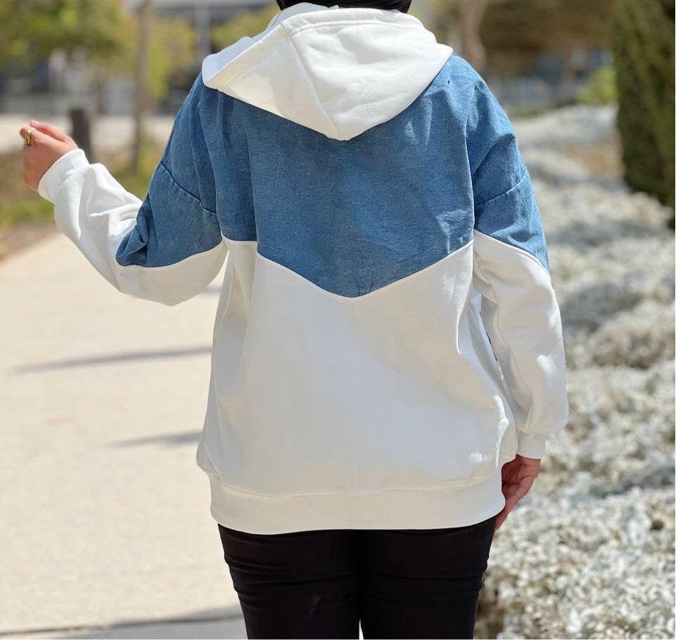 Winter Milton Cotton Jacket with Denim Details