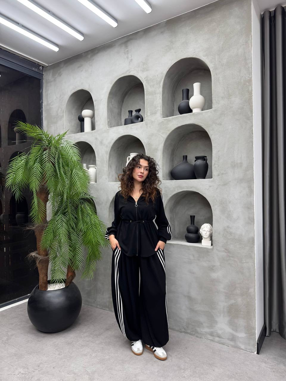 Mila Side Stripe Two-Piece Modest Set