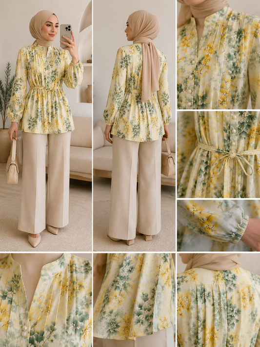 Yellow Floral Blouse