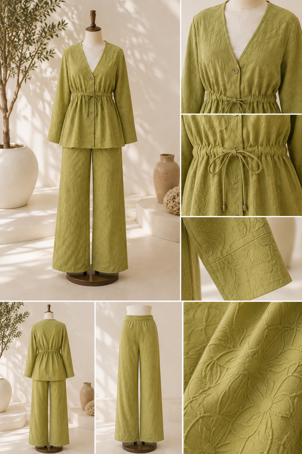 Kiwi Textured Two-Piece Set