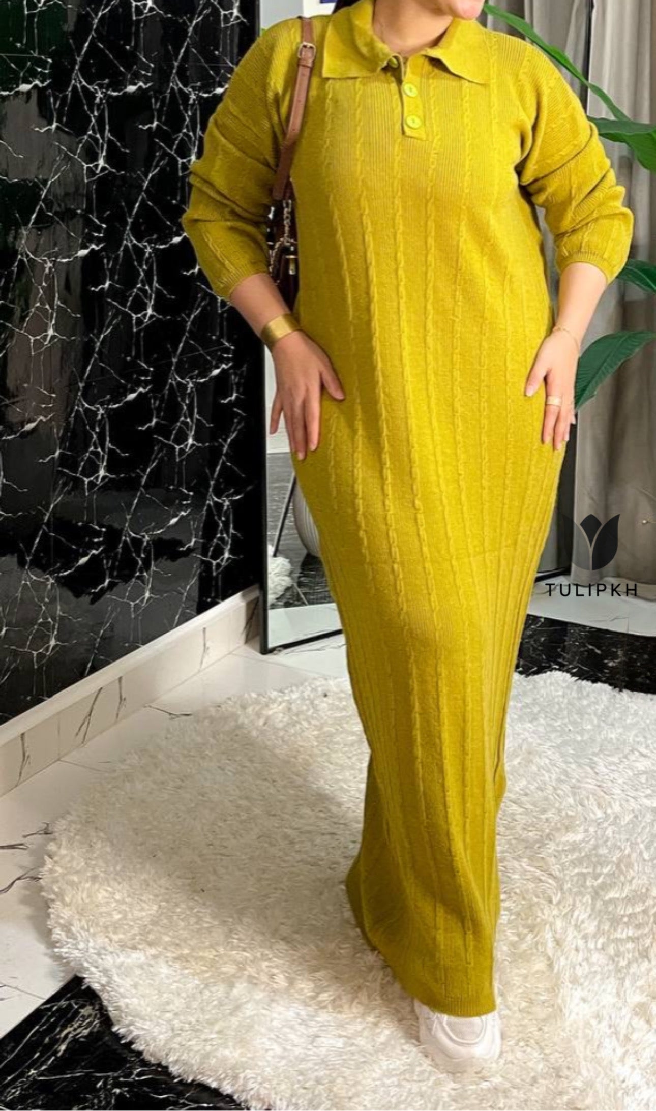 Knit Polo Maxi Dress