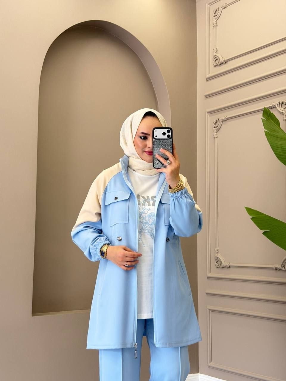 Light Blue Cotton Tracksuit