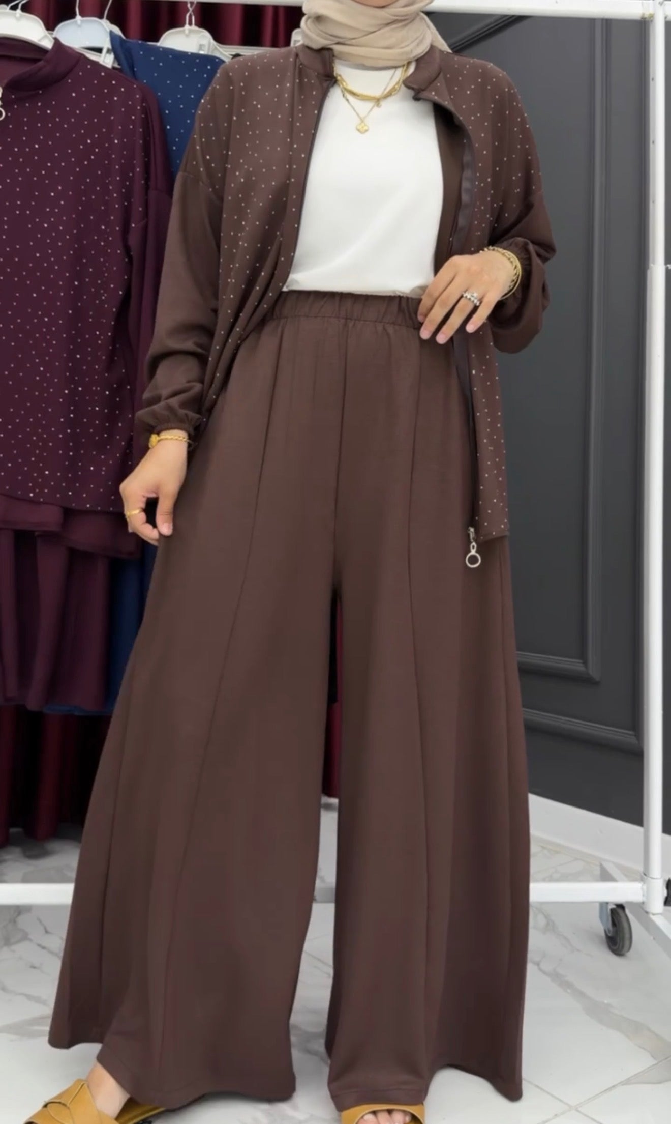 Yusra Embellished Two-Piece Modest Set