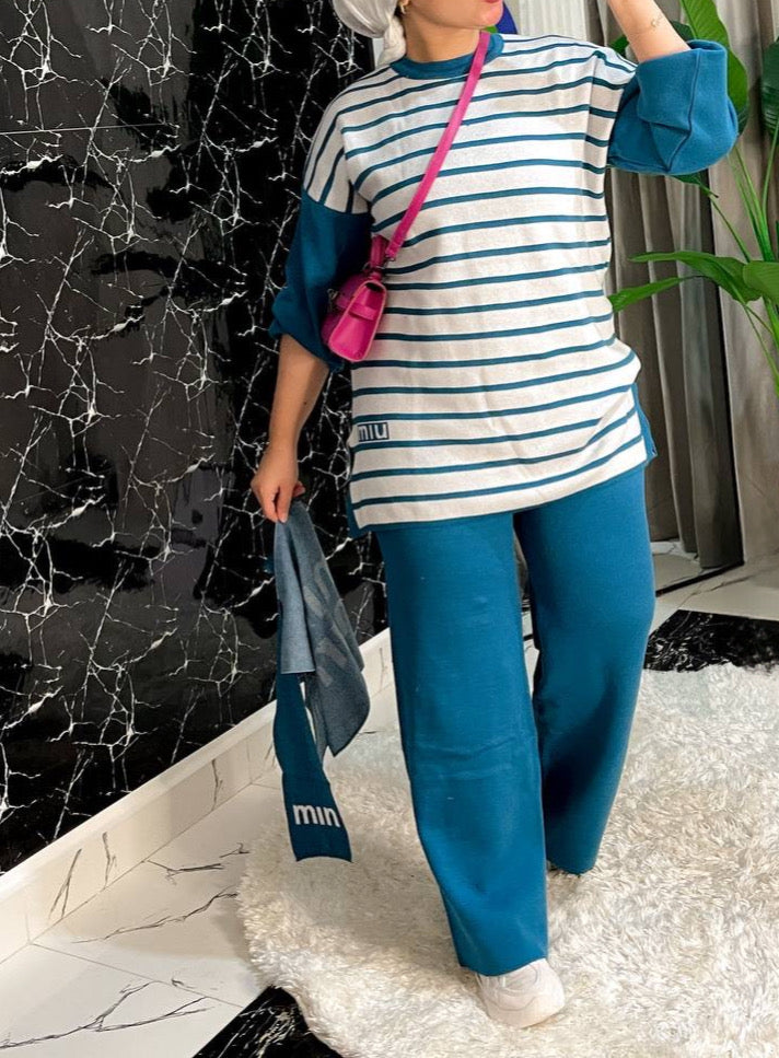3-Piece Knitwear Striped Set