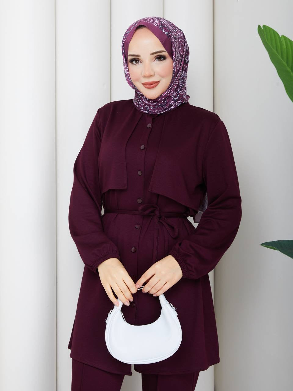 Amira Belted Modal Two-Piece Modest Set