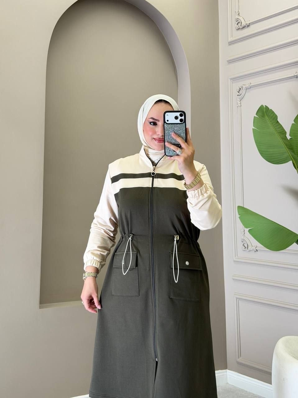 Two-Piece Olive Tracksuit Set