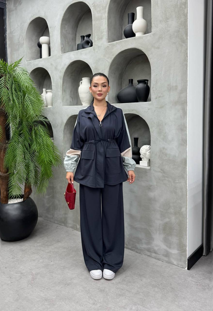 Nora Two-Piece Colorblock Modest Set