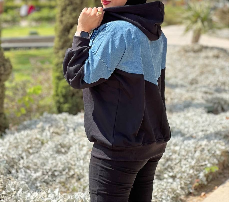 Winter Milton Cotton Jacket with Denim Details