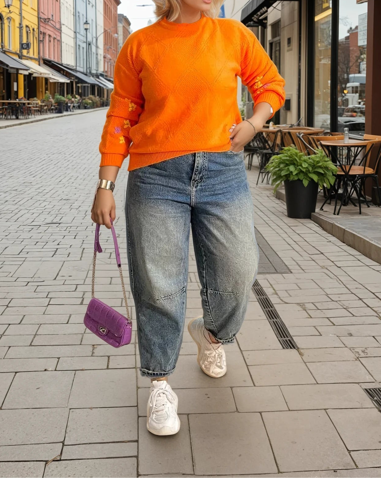 Knit Embroidered One-Size Top