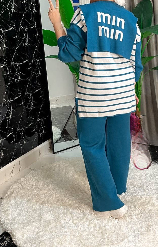 3-Piece Knitwear Striped Set