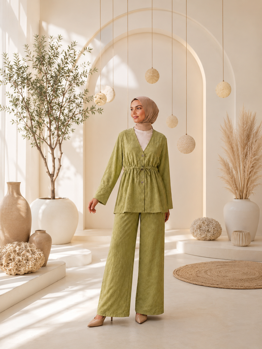 Kiwi Textured Two-Piece Set