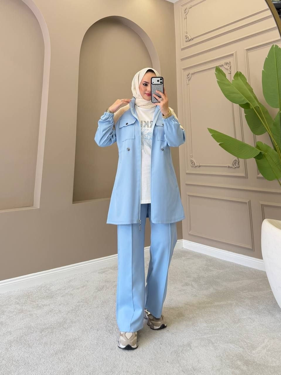 Light Blue Cotton Tracksuit