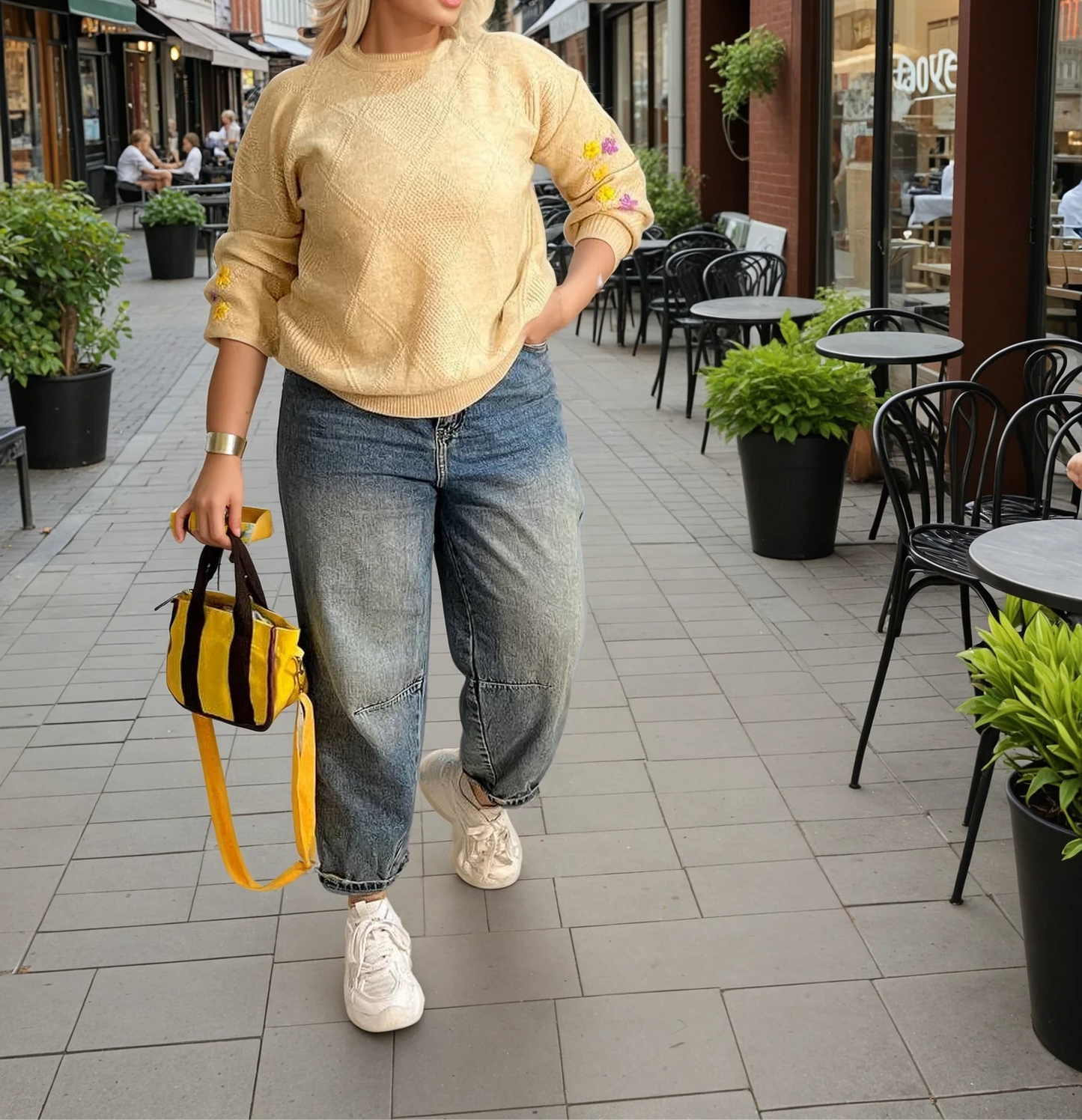 Knit Embroidered One-Size Top