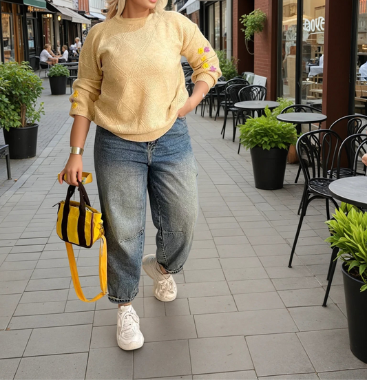 Knit Embroidered One-Size Top