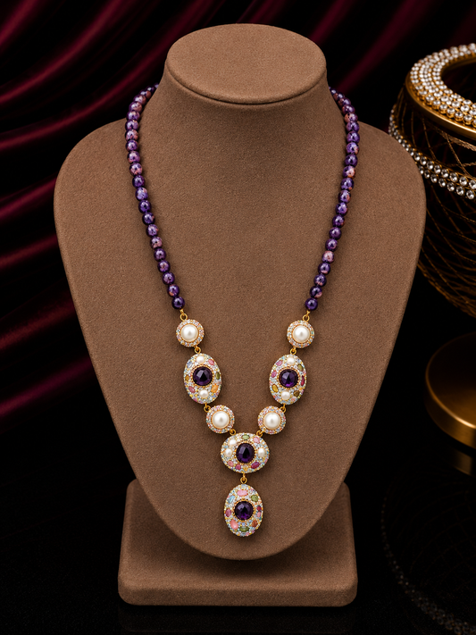 Amathyst & Natural Pearl