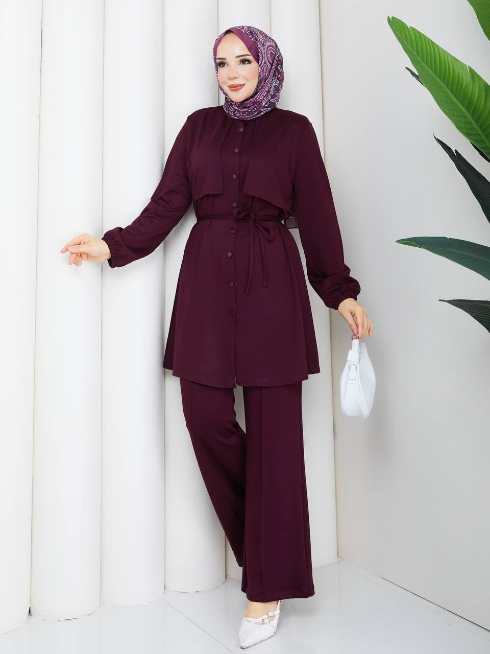 Amira Belted Modal Two-Piece Modest Set