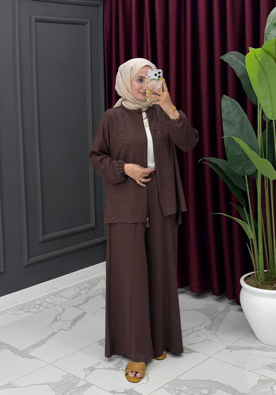 Yusra Embellished Two-Piece Modest Set