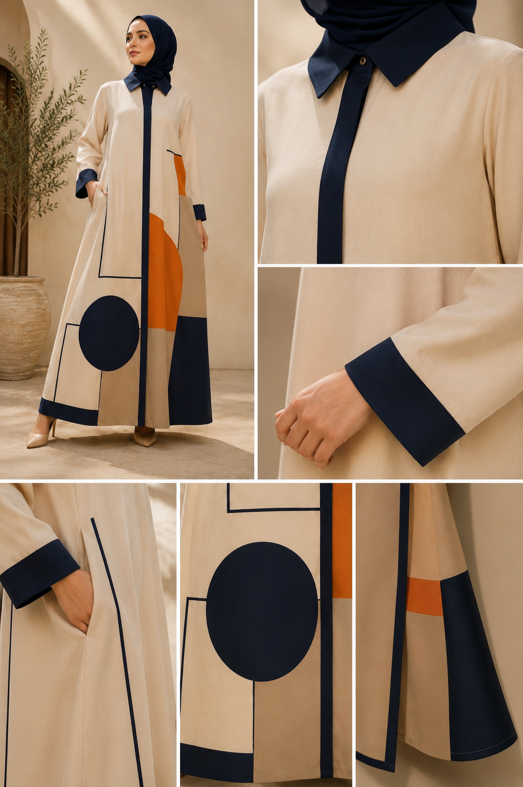Geometric Crepe Abaya