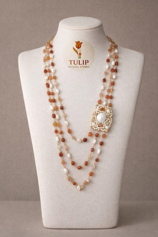 Agate & Natural Pearl